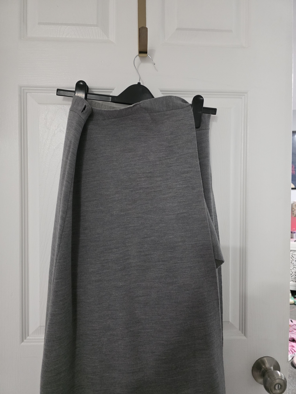 J. Crew Grey Wrap-Style Midi Skirt